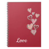 Rosa Liebe Herz (weißer Text) Notizblock (Vorderseite)