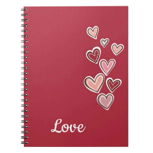 Rosa Liebe Herz (weißer Text) Notizblock (Vorderseite)