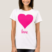 Rosa Liebe Herzform T-Shirt (Vorderseite)