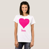 Rosa Liebe Herzform T-Shirt (Vorne ganz)