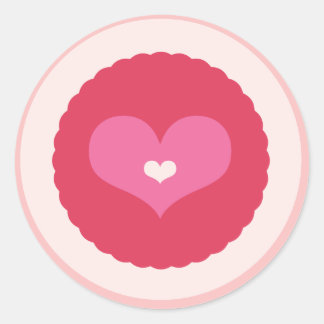 Rosa Liebe Herzklappen Aufkleber für das Valentini