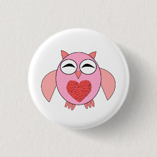 Rosa Liebe Herzknopf Button