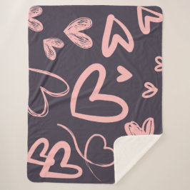 Rosa Liebe Herzlich Valentinstag Niedlich Gemütlic Sherpadecke