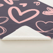 Rosa Liebe Herzlich Valentinstag Niedlich Gemütlic Sherpadecke (3/4)