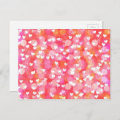 Rosa Liebe Herzliches Valentinisches Muster Feiertagspostkarte (Vorne/Hinten)