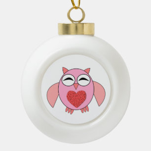 Rosa Liebe Herzmuschel Keramik Kugel-Ornament