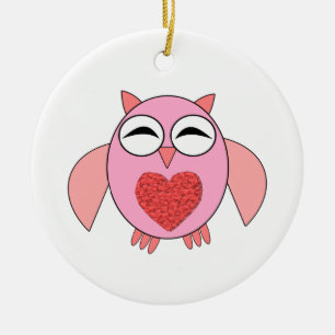 Rosa Liebe Herzmuschel Keramik Ornament