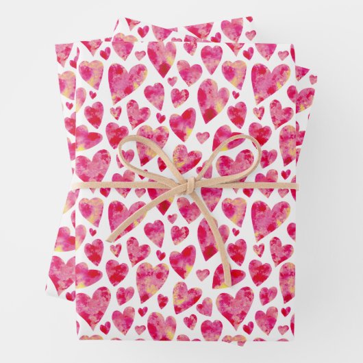Rosa Liebe Herzmuster Geschenkpapier Set (Beispiel)