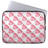 Rosa Liebe Herzmuster Laptopschutzhülle (Vorderseite)