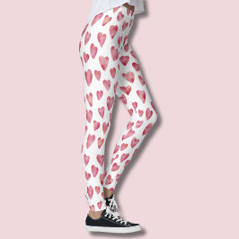 Rosa Liebe Herzmuster Leggings