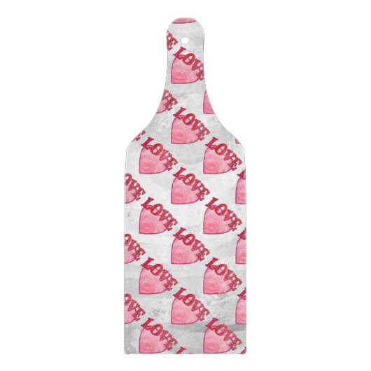 Rosa Liebe Herzmuster Schneidebrett (Vorderseite)