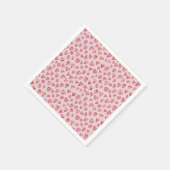 Rosa Liebe Herzmuster Serviette (Ecke)
