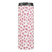 Rosa Liebe Herzmuster Thermosbecher (Rückseite)