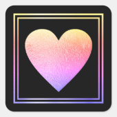 Rosa Liebe Herzromantische Hochzeit Quadratischer Aufkleber (Vorderseite)