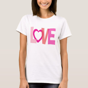 Rosa Liebe Herzwort Hochzeit Shirt