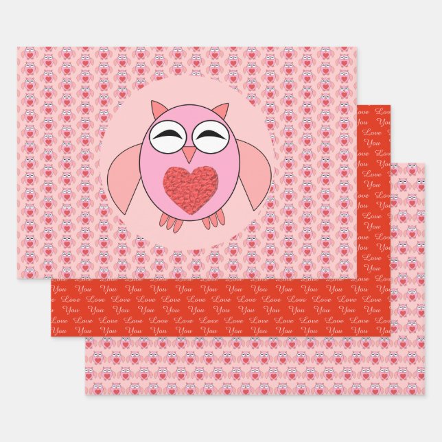 Rosa Liebe Hörschüssel Custom Geschenkpapier Set (Set)