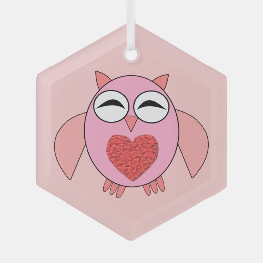 Rosa Liebe Hörschüssel Ornament Aus Glas (Vorderseite)