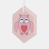 Rosa Liebe Hörschüssel Ornament Aus Glas (Vorderseite Links)