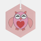 Rosa Liebe Hörschüssel Ornament Aus Glas (Rückseite)