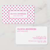 Rosa Liebe hört alle Berufe Visitenkarte (Vorne/Hinten)