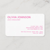 Rosa Liebe hört alle Berufe Visitenkarte (Rückseite)