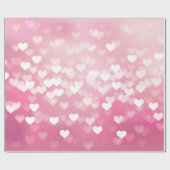 Rosa Liebe Hört Wrapping Paper Geschenkpapier (Flach)