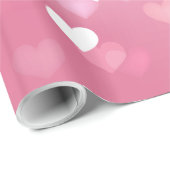 Rosa Liebe Hört Wrapping Paper Geschenkpapier (Rolleneckpunkt)