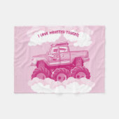 Rosa Liebe I Monster Trucks Bild Fleecedecke (Vorderseite (Horizontal))