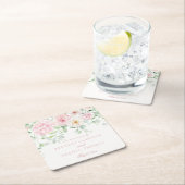 Rosa Liebe im Blumenwasser-Hydrangeas Dekor Hochze Rechteckiger Pappuntersetzer (Vor Ort)