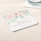 Rosa Liebe im Brautparty der Blütenflorenhitze Rechteckiger Pappuntersetzer (angewinkelt)