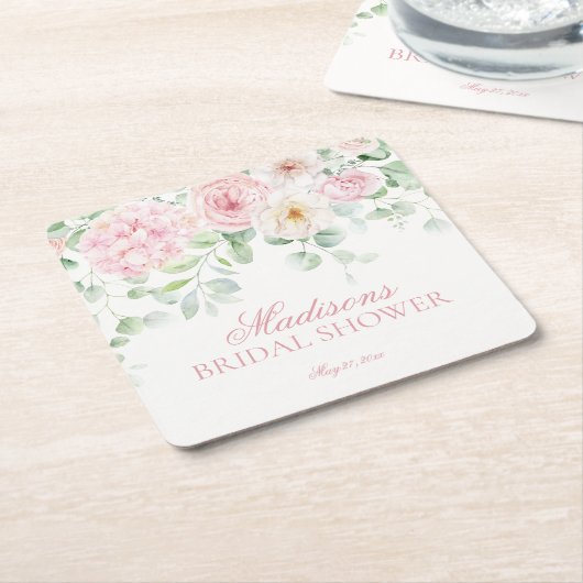 Rosa Liebe im Brautparty der Blütenflorenhitze Rechteckiger Pappuntersetzer (angewinkelt)