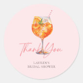 Rosa Liebe im ersten Spritz-Brautparty Runder Aufkleber (Vorderseite)