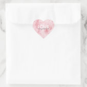 Rosa Liebe Immer Herz-Aufkleber (Tasche)