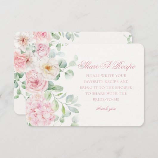 Rosa Liebe in Blümflora Hydrangea gemeinsam ein Re Begleitkarte (Vorne/Hinten)