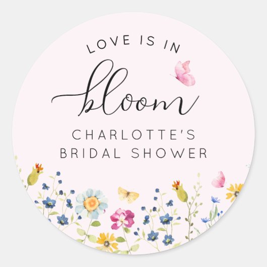 Rosa Liebe in der Blüte Runder Aufkleber (Vorderseite)