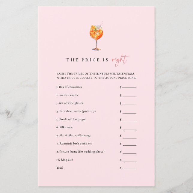 Rosa Liebe in der ersten Spritz Der Preis ist das  (Vorderseite)