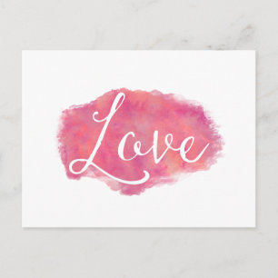 Rosa Liebe Inspiration Wasserfarbe Zitat Postkarte