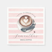 Rosa Liebe ist Brautparty brauen Serviette (Vorderseite)