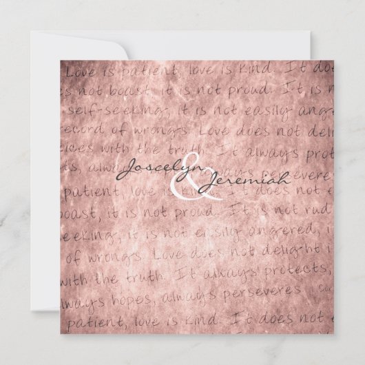 Rosa Liebe ist Einladung zum Hochzeitsfeiern (Rückseite)