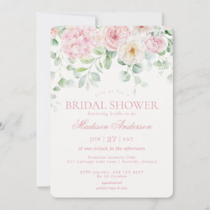 Rosa Liebe ist in Bloom Floral Hydrangea Bridal Einladung