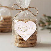 Rosa Liebe ist süße Gastgeschenk Hochzeit Herz-Aufkleber