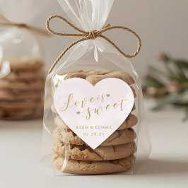 Rosa Liebe ist süße Gastgeschenk Hochzeit Herz-Aufkleber