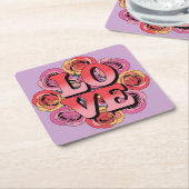 Rosa LIEBE Lavender Untersetzer Set (angewinkelt)