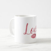 Rosa Liebe Lippen Kaffeetasse (Vorderseite Links)