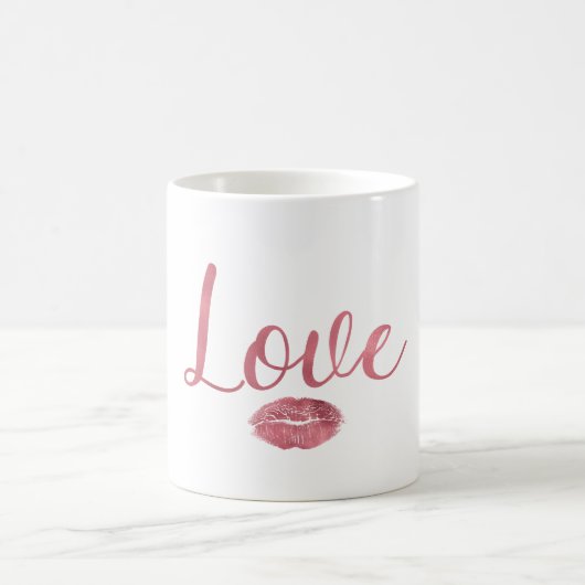 Rosa Liebe Lippen Kaffeetasse (Mittel)