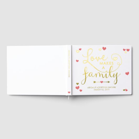 Rosa Liebe macht eine Adoption-Dusche für Mädchen Gästebuch (Voll)