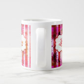 Rosa Liebe mit Streifen Jumbo-Tasse (Rückseite)
