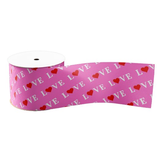 Rosa LIEBE Moderner Chic Ripsband (Spule)