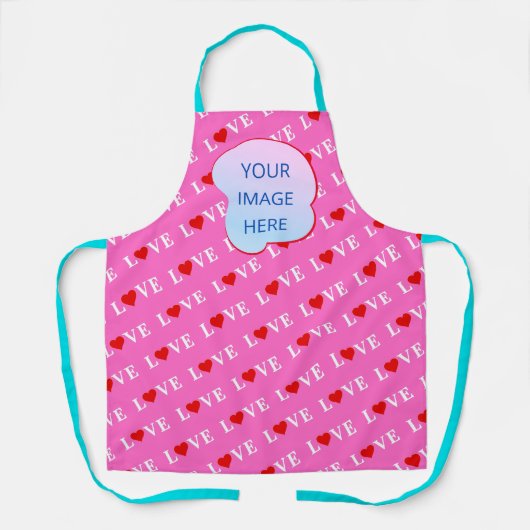 Rosa LIEBE Moderner Chic Schürze (Vorderseite)