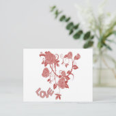 Rosa Liebe Postkarte (Stehend Vorderseite)